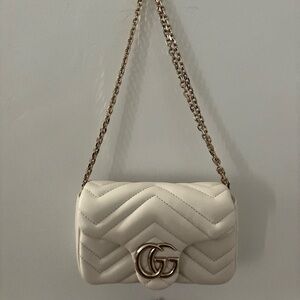 Gucci Cream Quilted Crossbody Bag